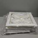 Lattice Design Outdoor Planter Box - 14.75 Square 13 Tall White Plant Pot - Decorative Plant Pots for Front Porch Decor - Flower Pots Outdoor Planters for Porch Patio or Garden Decor by Pure Garden