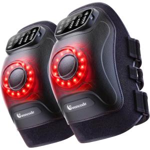 Knee Massager with Heat, Portable & Cordless Massager with 5000 mAh Built-in Battery and Vibration Massage, Knee Support for Home & Office Use, for Seniors & Athletes (2pcs)