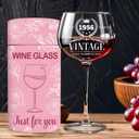 70th Birthday Gifts For Women, Grandma - 1956 Vintage Engraved 70th Wine Glass - 70 Year Old Birthday Decorations For Her - 70 Bday Gifts Idea For Grandma, Mom, Aunt - Turning 70 Presents