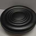 PATIKIL Low Rolling Stool Chair - PU Leather Universal Wheel Seat for Home Office Fitness - Round Roller Stool (Black)