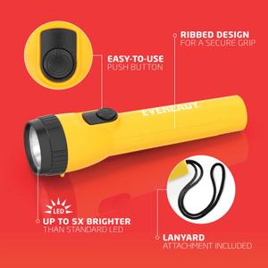 EVEREADY LED Flashlights (3-Pack), Bright Flashlights for Emergencies and Camping Gear, Flash Light , Blue/Yellow (3 Pack)
