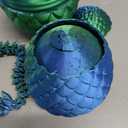 12" 3D Printed Dragon with Egg, 3D Printed Dragon Eggs with Dragon Inside, Office Desk Decor & Collectible, Fidget Stress Relief, Fidget Toy, Easter Eggs & Basket Stuffers (Laser Green)