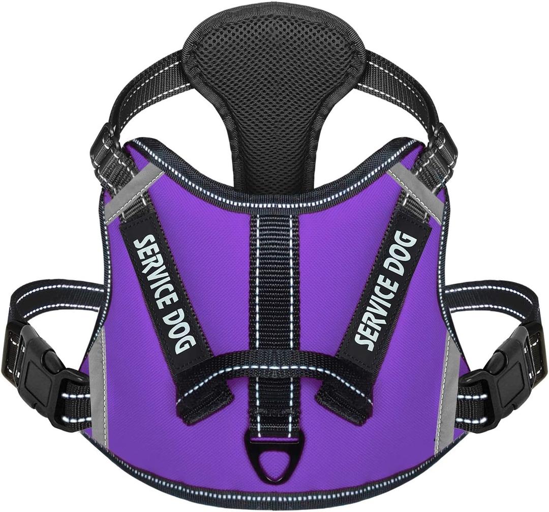 Cymiler Dog Harness,No-Pull Service Dog Harness with Handle,Adjustable Comfort Pet Dog Vest Harness for Outdoor Walking,3M Reflective Vest Easy Control for Small Medium Large Breed (Medium (Pack of 1), Purple