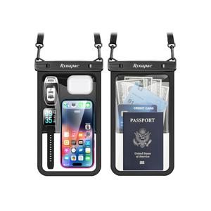 [Up to 10"] Large Waterproof Phone Pouch Bag - 2 Pack IPX8 Waterproof Phone Case for iPhone 17 16 15 Pro Max Galaxy S26 S25 Ultra, Touchscreen & Underwater Photography, Beach Cruise Travel Essentials