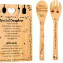 Gifts for Daughter Recipe for a Special Daughter Bamboo Cutting Board Set with Engraved Unique Birthday,Christmas,or Wedding Gift for Daughter