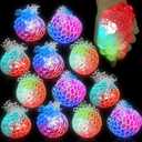 24 PCS Prefilled Easter Eggs, 12 Easter Eggs + 12 Light Up Grape Mesh Sensory Balls Fidget Toys, Kids Boys Girls Toddlers Easter Basket Stuffers Glow in The Dark Fillers Easter Eggs Hunt Party Favor