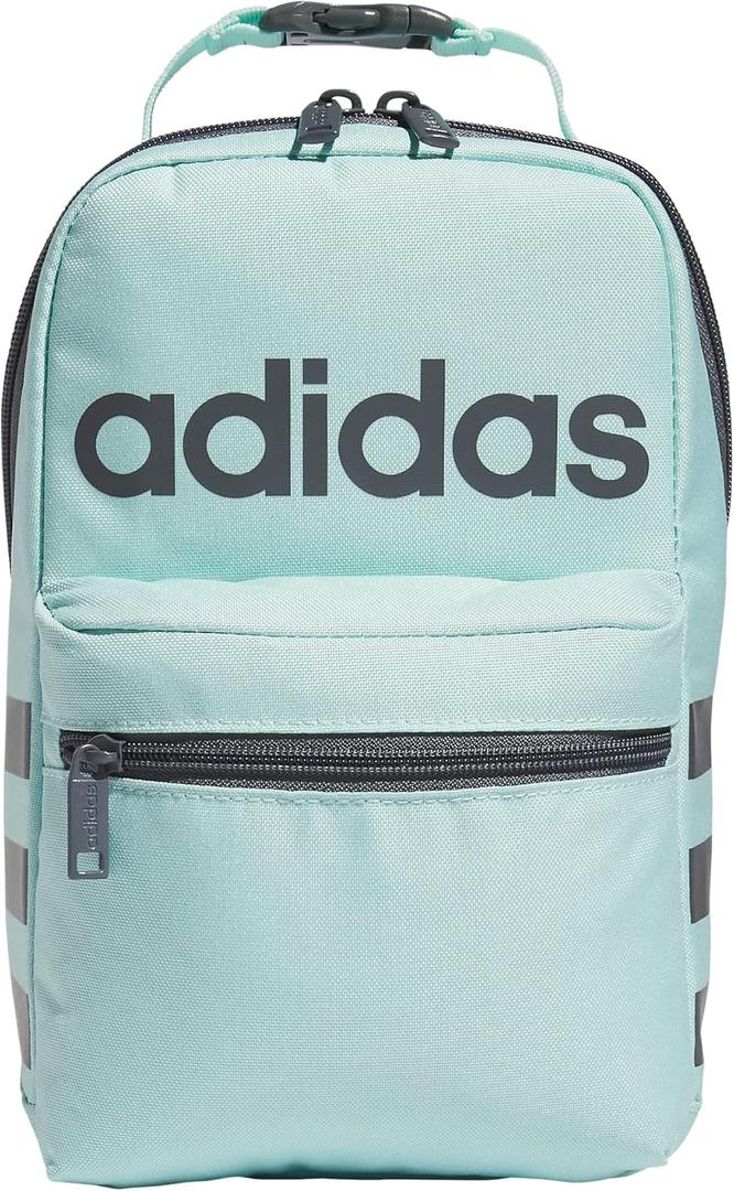 adidas Unisex Santiago Lunch Bag, Insulated School Food Container Box Discontinued, Semi Flash Aqua Blue/Onix Grey/2.0, One Size