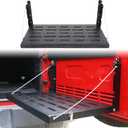 CheroCar for Jeep JK Tailgate Table Rear Foldable Cargo Shelf for Jeep Wrangler 2007-2018 JK JKU, Aluminum Alloy, Storage Rack Accessories, Black