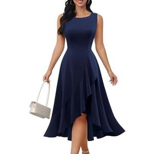 DRESSTELLS Women's Cocktail Party Formal Wedding Guest Church Dresses, Modest Graduation Prom Evening Dress 2 XL