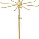 uxcell Keychain Display Stand, 1Pcs  Metal 2layer Rotating Jewelry Display Stand with 8 Hook, Adjustable Display Rack for Necklace Craft Shows (Gold)