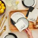 Hallmark Black and Gold Party Supplies (16 Round Dinner Plates, 16 Round Dessert Plates, 16 Beverage Napkins, 16 Dinner Napkins) for Weddings, Graduations, Engagements