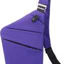 Travel Anti Pickpocket Purses, Slim Carry Crossbody Bag for Women & Man Travel Safe, Waterproof (Violet)