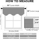 H.VERSAILTEX 2 Panels Blackout Curtain Valances for Kitchen Windows/Living Room/Bathroom Privacy Protection Rod Pocket Decoration Scalloped Window Valance Curtains, 52" W x 18" L, Black