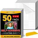 50 Pack Self Adhesive Laminating Sheets, 9 X 12 Inch, Clear Sticker Laminate Sheets Waterproof for Documents, Photos, No Machine Needed Heatless Durable