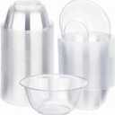 Thenshop 150 Pcs Clear Dessert Bowls Bulk 9 oz Disposable Hard Plastic Round Party Serving Bowls for Salad Soup Ice Cream Snack Appetizer Catering Birthday Wedding Picnic Home Event Supplies