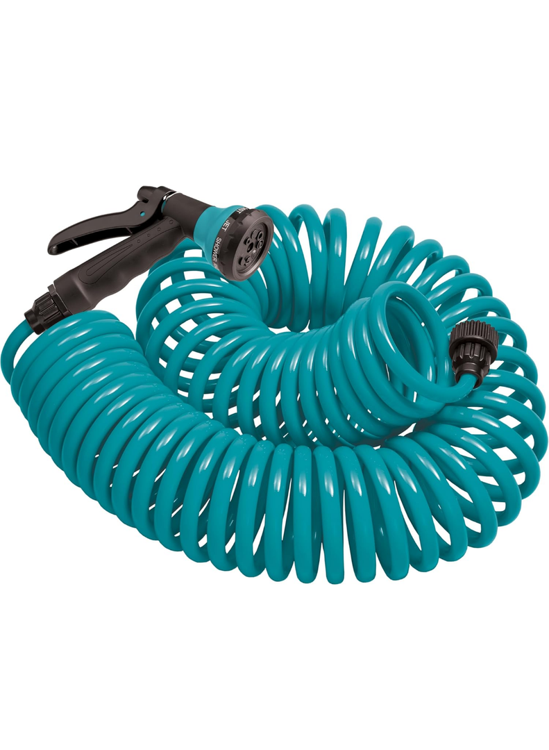 Orbit 26381 Coil Garden Hose, 25 ft, Blue