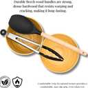 14 Piece Kitchen Utensil Set, with Wooden Handles, Includes Spatula, Whisk, Slotted Spoon - 446F Heat Resistant with Holder for Nonstick Cookware (BPA Free) (Black)