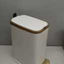 CEROELDA Small Bathroom Trash Can with Lid Soft Close-5L/1.3 Gal Stainless Steel Garbage Can-Step Pedal Wastebasket Slim Trash Bin for Office, Bedroom, Toilet, Live Room-White