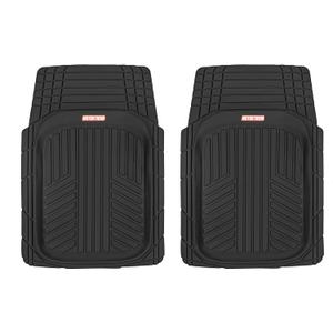 Motor Trend FlexTough Plus-2 Piece Front Car Floor Mats- Black Contour Liners-Deep Dish Heavy Duty Rubber Floor Mats for Car SUV Truck & Van-All Weather Protection, Universal Trim to Fit