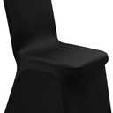 50PCS Black Chair Covers, Wrinkle Resistant, Elastic Stretch and Washable, Stretch Polyester Spandex Slipcovers Folding Chair Covers for Party, Wedding, Dining, Banquet, Event