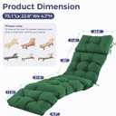 Outdoor Chaise Lounge Cushions 75.1x22.8x4.7 Inch, Waterproof Lounge Chair Cushions for Pool, Patio, Deck, Lawn, Fade Resistant Lounge Cushions for Outdoor Furniture with Ties, Forest Green