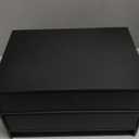 Bamboo Desk Organizer with Drawers Wooden Desktop Storage Organization Box for Bills Office Supplies Kitchen Utensils Organizing Tool for Home Classroom Vanity, No Assembly Required (2 Drawers, Black)