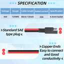 Frienda 8 Pack 12 Awg SAE Connectors Cable 1 Feet SAE Extension Cable Compatible with 2 Pin Single Plug Disconnect, Power Automotive Extension Connectors for Motorcycles, Cars, Solar Panels, Chargers