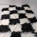 24 Area Rug for Living Room, Black and White Fluffy Shag Fuzzy Plush Soft Checkered Rugs for Bedroom, Shaggy Rug Floor Carpets for Kids Teen Dorm Home Decor Aesthetic, Boys and Girls Room