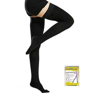 Beister 20-30 mmHg Compression Stockings for Women & Men, Medical Closed Toe Thigh High Socks Graduated Support for Varicose Veins, Edema, Flight, Medium