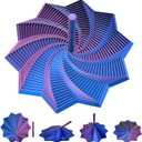 3D Printed Expanded Sensory Fidget Star,Stress-Relief Spinning Tower Toy with Handles,Sensory Toys for Adults & Teens,Honeycomb Whirling Spiral Design for ADHD & Stress Relief (Purple-Blue,L-25rings)