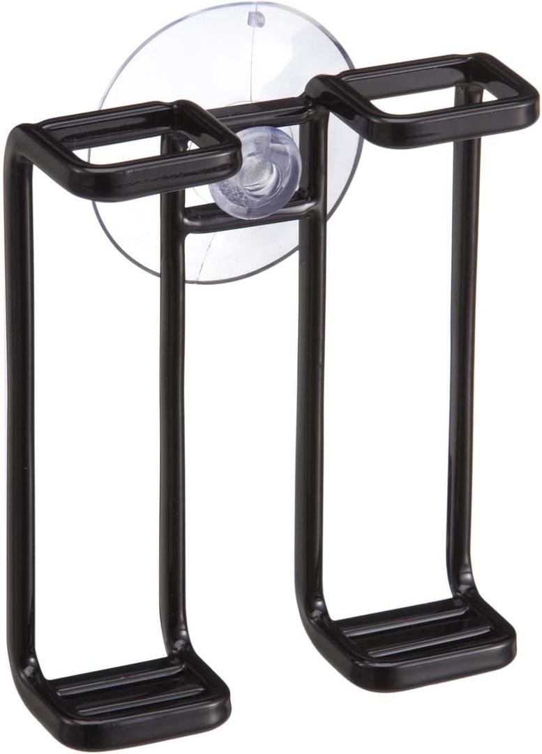 YAMAZAKI home 2531 Toothbrush Holder-Suction Cup Organizer for Bath, One Size, Black