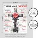 Get Well Gifts for Women, Extra Large Inspirational Gifts Trust Your Choices Blanket, Supportive Plush Throw with Rose & Elegant Motif, Spiritual Self Care Package for Mom Sister Friend, 50"x70" (White)