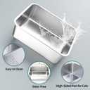 Stainless Steel Cat Litter Box - Large Metal High-Sided Pan for Cats, Pets, Non-Stick, Odor-Free, Easy to Clean, Splash-Proof, Durable (20" L x 13.8" W x 6" H)