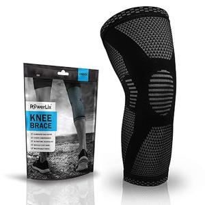 POWERLIX Leg Sleeve - Best Knee Brace for Leg Pain for Men & Women Knee Support for Running, Basketball, Volleyball, Weightlifting, Gym, Workout, Sports Please Check Sizing Chart, Size XL