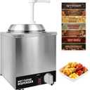 Nacho Cheese Dispenser with Pump - 2.6QT Stainless Steel Cheese Warmer, Hot Fudge Warmer Machine with Temperature Control, Commercial Sauce Dispenser for Hot Milk, Hot Fudge, and Caramel