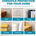 STRONGEST HOME Wall Protector for Door Knobs, 2-Inch - Clear Self-Adhesive Door Stopper Guards - Quiet Rubber Bumpers for Wall Protection, 6-Pack