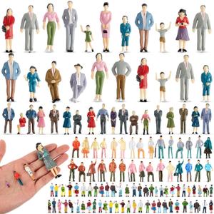 Namalu 140 Pcs Mini People Figurines 1: 25 1: 50 1: 75 1: 150 Scale Tiny People Model Architectural Plastic Figurines Sitting and Standing Assorted for Miniature Scenes