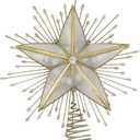 Kurt Adler 10-Inch 5-Point Capiz Star Treetop with Rays and Beads