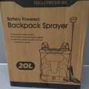Battery Powered Backpack Sprayer 5.3 Gallon,Electric Garden Sprayer with 100 PSI Adjustable Pressure, Rechargeable 21V 2.6Ah Battery,8 Nozzles (Includes Telescopic Wand) for Lawn,Yard,Garden
