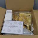 175 Plastic Dinnerware Set Gold Disposable Dinnerware Set for 25 Guests Include 50 Plastic Plates 25 Silverware Set 25 Cups and 25 Napkins for Mother's Day Party Wedding Birthday