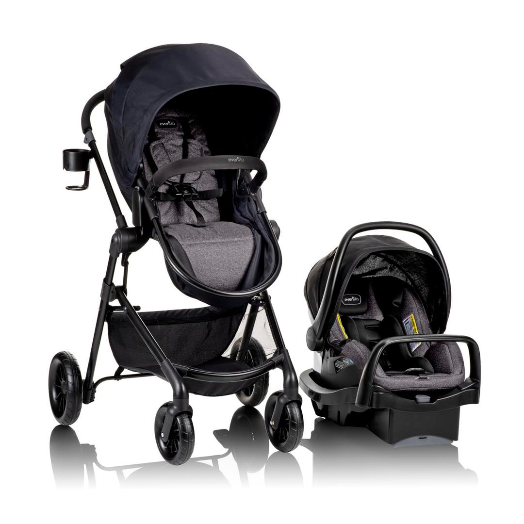 Evenflo Pivot Modular Travel System with LiteMax Preemie and Infant Car Seat (Casual Gray), Manufactured 10-17-2025