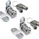 2Pcs Tubular Cam Lock 1 inch Cabinet Lock Keyed Alike with Chrome Finish for Vending Machine Tool Box Mailbox ATM