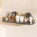 Suction Cup Shower Caddy, Wall Mounted No Drilling Bathroom Shower Organizers Storage Rack, Removable Shelves for Inside the Shower, Black