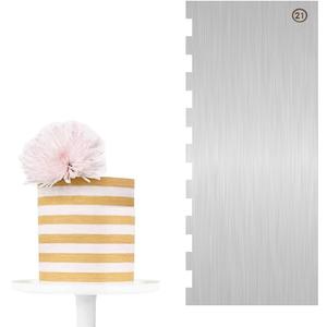 Cake Scraper Smoother Cake Decorating Supplies Kit 9 Inch Metal Bench Scraper for Baking Buttercream Smoother for Cakes Stainless Steel Frosting Cake Comb Edge Side Jagged Comb for Cream Cake (CS-21)