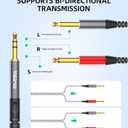 Tisino 1/8" to 1/4" Stereo Y-Splitter Cable-6.6ft, 3.5mm TRS to Dual 1/4" 6.35mm TS Mono Audio Breakout Cord for Phone, CD & MP3 Players, Speakers & Amps