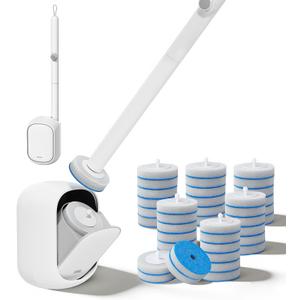 JUDRDO Disposable Toilet Brush,Toilet Bowl Cleaner,Wall Mounted Toilet Bowl Brush with 36 Refills for Deep Toilet Cleaning,Toilet Brush and Holder Set for Hygienic Bathroom Maintenance