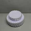 LIYH 60 Pcs Gold White Plastic Plates Scalloped Disposable Combo Includes 30 Dessert & 30 Dinner Plates for Valentines Day Birthday Wedding Party