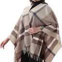 Ladiery Winter Shawl Wrap for Women,Soft Plaid Blanket Scarf, Warm Pashmina for Cold Weather, Travel, and Christmas Gifts (Brown)