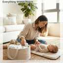 luxury little Diaper Caddy Organizer, Large Cotton Rope Nursery Baby Basket, Changing Table Organizer for Baby Diaper Storage, Portable Car Organizer Removable Divider (Oatmeal, Large)