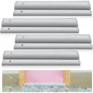 Frienda 6 Pcs PVC Flood Barriers for Home 4 ft x 9 in x 6 in Reusable Flood Prevention Barriers Water Barrier for Flooding PVC Flood Bags Sandbag Alternative PVC Water Diversion Tubes